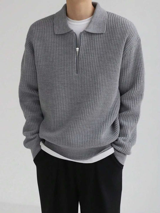 Men's Long-Sleeve Soft Touch Quarter-Zip Sweater