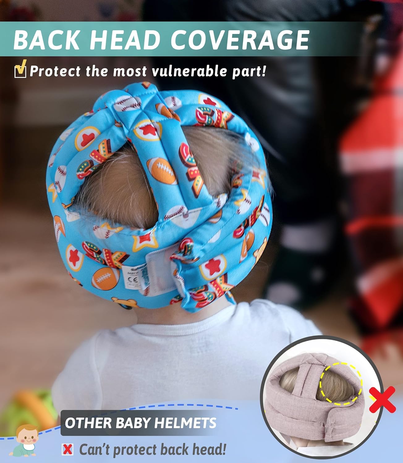 Baby Head Protector - Baby Helmet for Crawling Walking Running - No Bumps and Soft Cushion