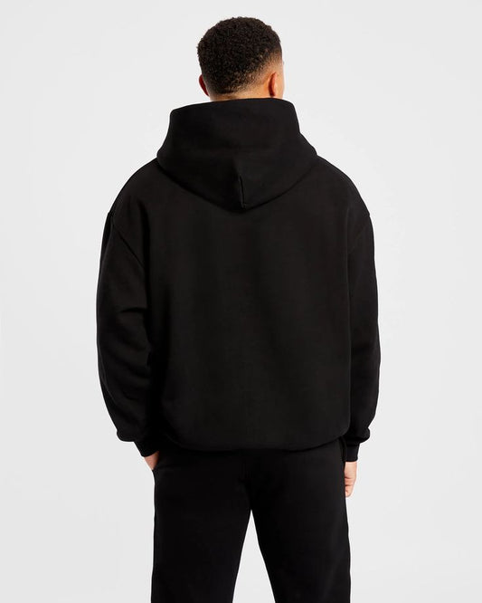 MEN'S  Casual  Fleece Simple Black  Hoodie