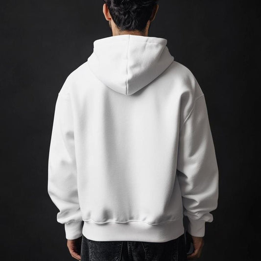 MEN'S Casual Fleece Simple White Hoodie