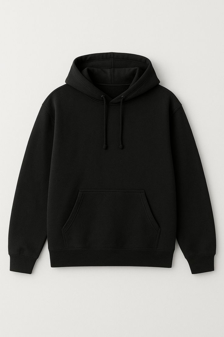 MEN'S  Casual  Fleece Simple Black  Hoodie